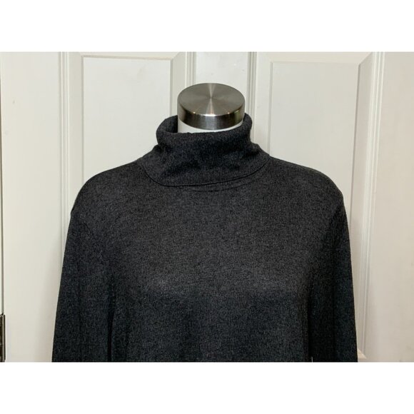 Michael Kors Gray Turtleneck Sweater Dress W/ Zip Pockets, Size XL - Picture 2 of 8